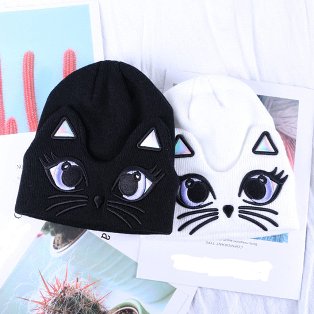 Women Ladies Caps Winter Warm Cartoon Cat