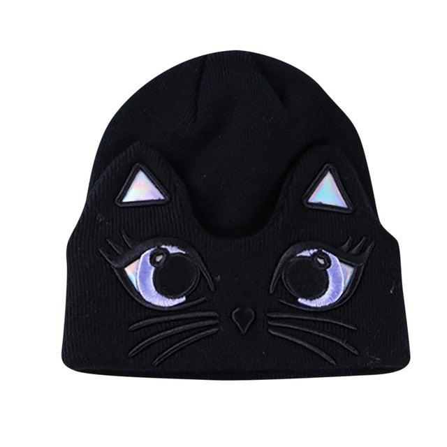 Women Ladies Caps Winter Warm Cartoon Cat
