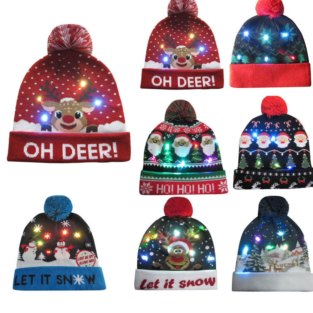 Women's Novelty LED Light-up Knitted Beanies Hat