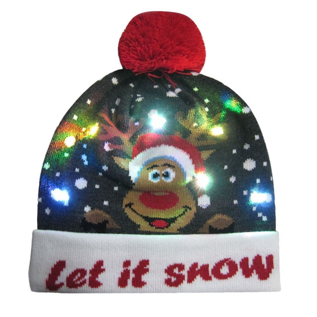 Women's Novelty LED Light-up Knitted Beanies Hat