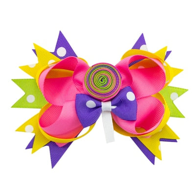 5 Inch Lollipop Hair Clips for School Girls Bowknot