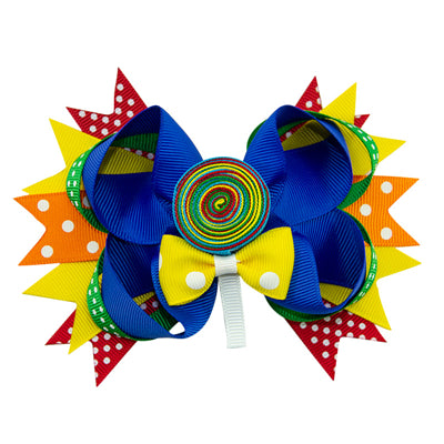 5 Inch Lollipop Hair Clips for School Girls Bowknot