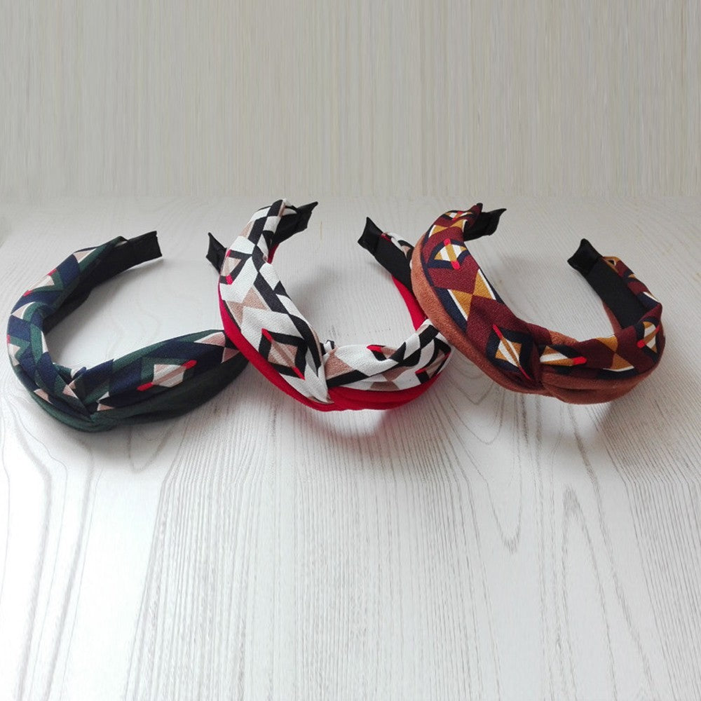 Bohemian Hair Band diamond cross contrast color