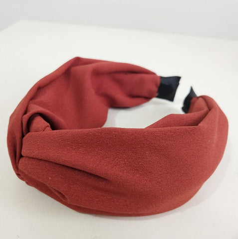 Summer Bohemian Hair Band Solid Color Cloth Wide