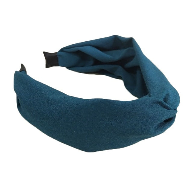 Summer Bohemian Hair Band Solid Color Cloth Wide