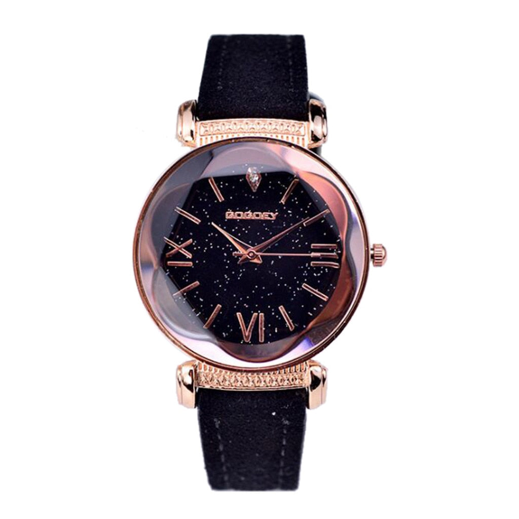 New Fashion Gogoey Brand Rose Gold Leather Watches