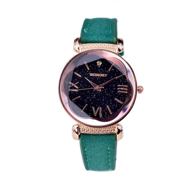 New Fashion Gogoey Brand Rose Gold Leather Watches