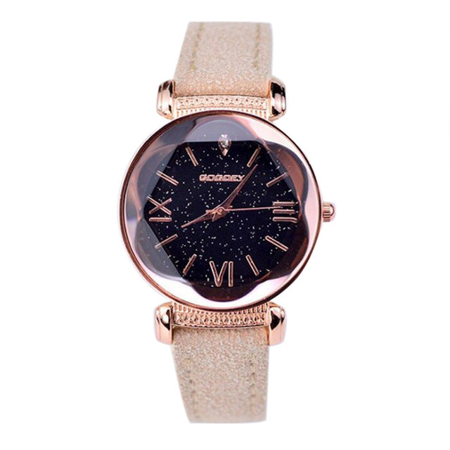 New Fashion Gogoey Brand Rose Gold Leather Watches