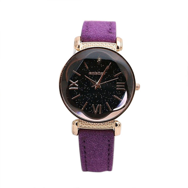 New Fashion Gogoey Brand Rose Gold Leather Watches