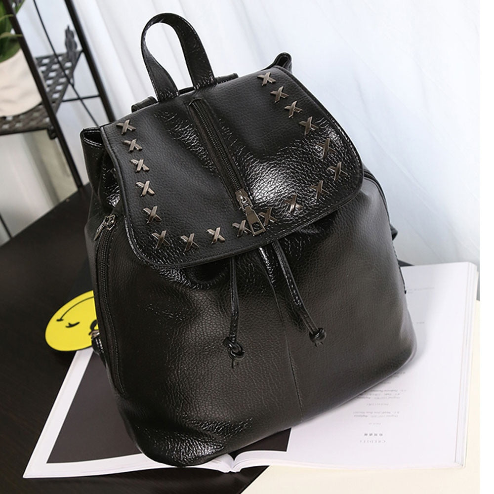 Fashion Women Leather Backpack Rucksack Travel School Bag