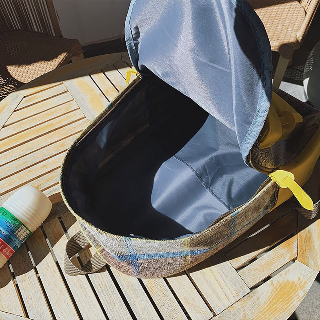 Business Leisure Travel Backpack Women Canvas Bag Retro Junior High School Student