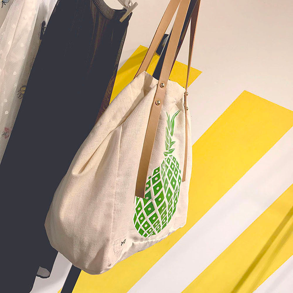Women Canvas Pineapple Printed Shoulder bag