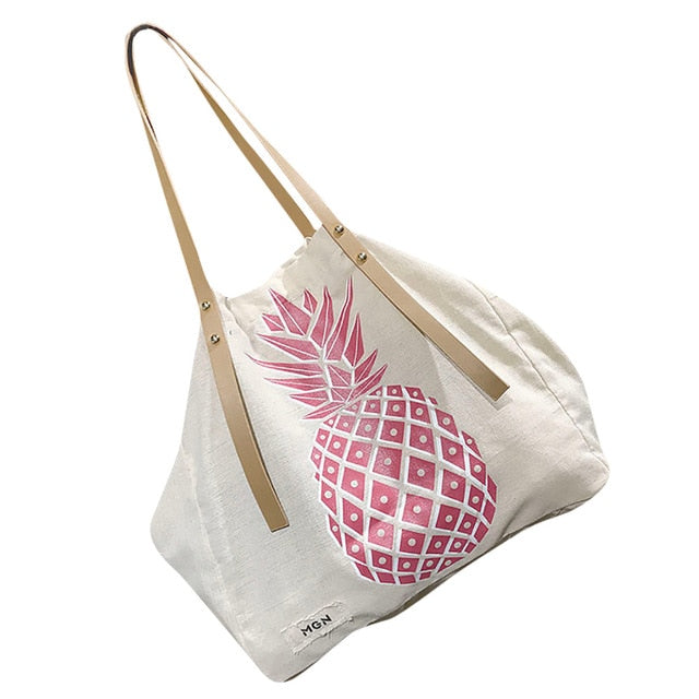 Women Canvas Pineapple Printed Shoulder bag