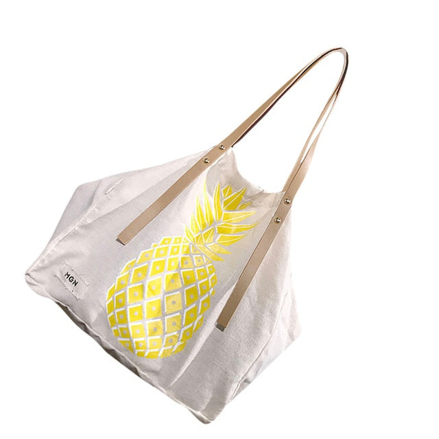 Women Canvas Pineapple Printed Shoulder bag