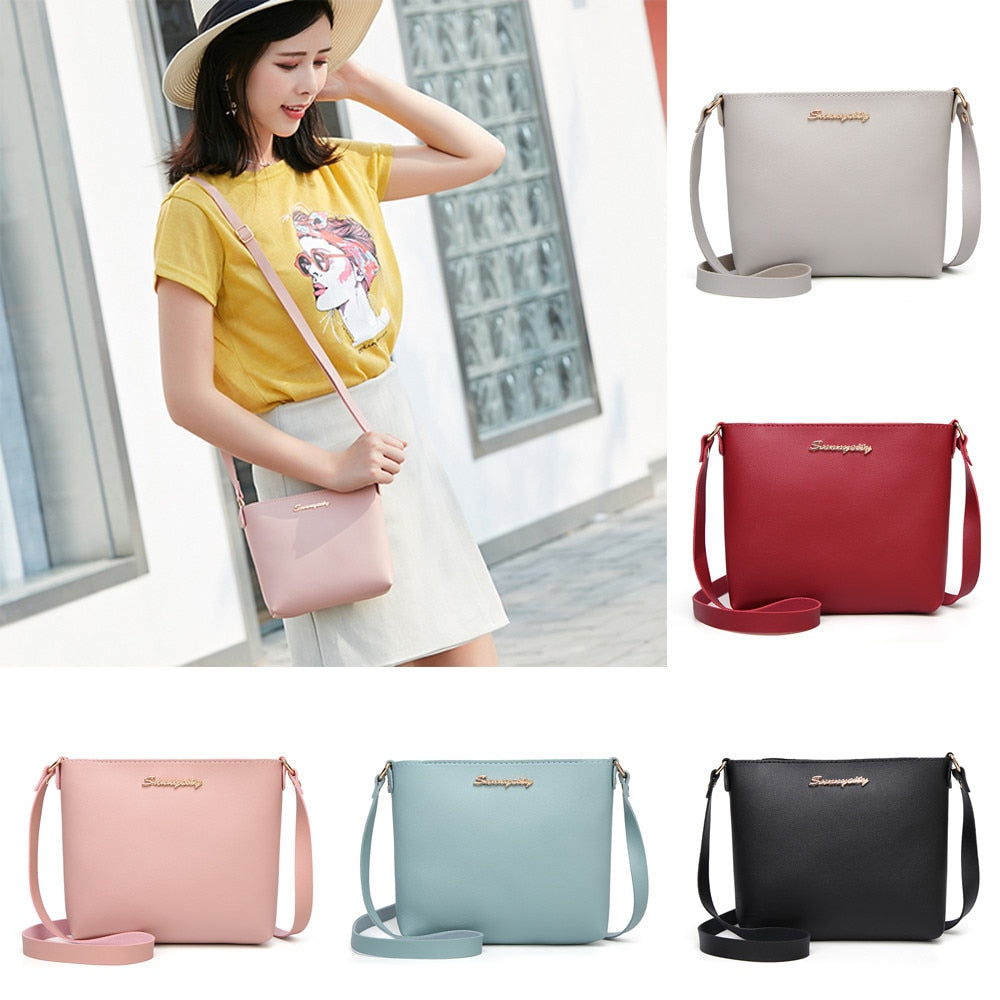 Fashion Solid Color Messenger Bag Crossbody