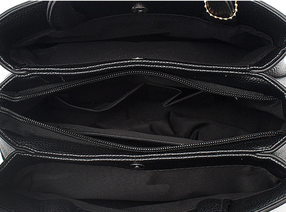 Fashion Women Rose Tassels Crossbody Bag PU Leather Patchwork