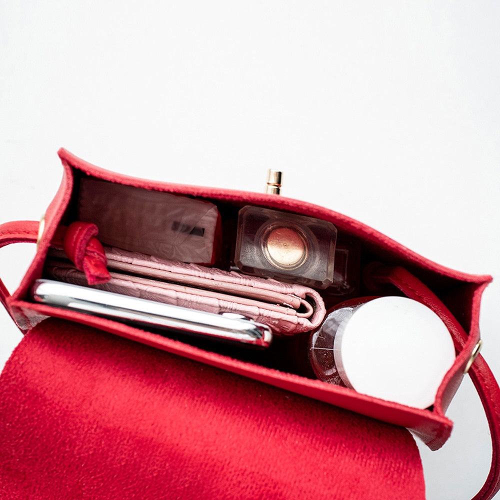 Simple Flap Shoulder PU Leather Bags Women Girls Pure Color