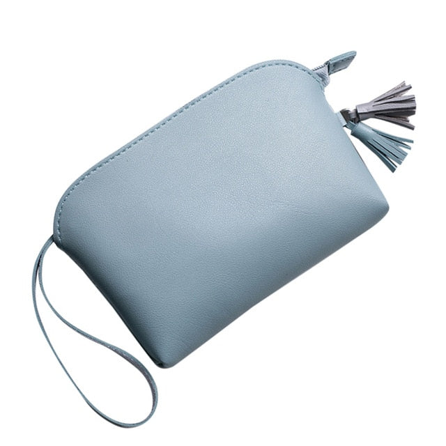 Fashion Women's Purse Cute Mini Money Ladies Leather Tassels Lichee Pattern