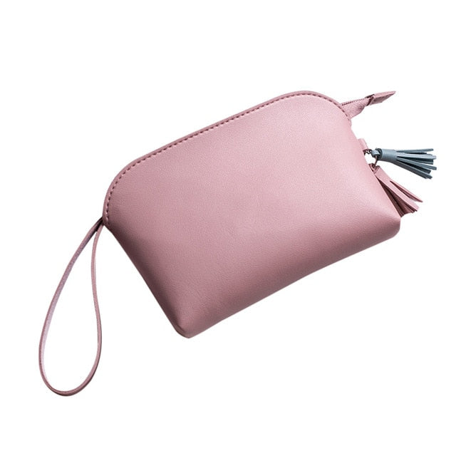 Fashion Women's Purse Cute Mini Money Ladies Leather Tassels Lichee Pattern