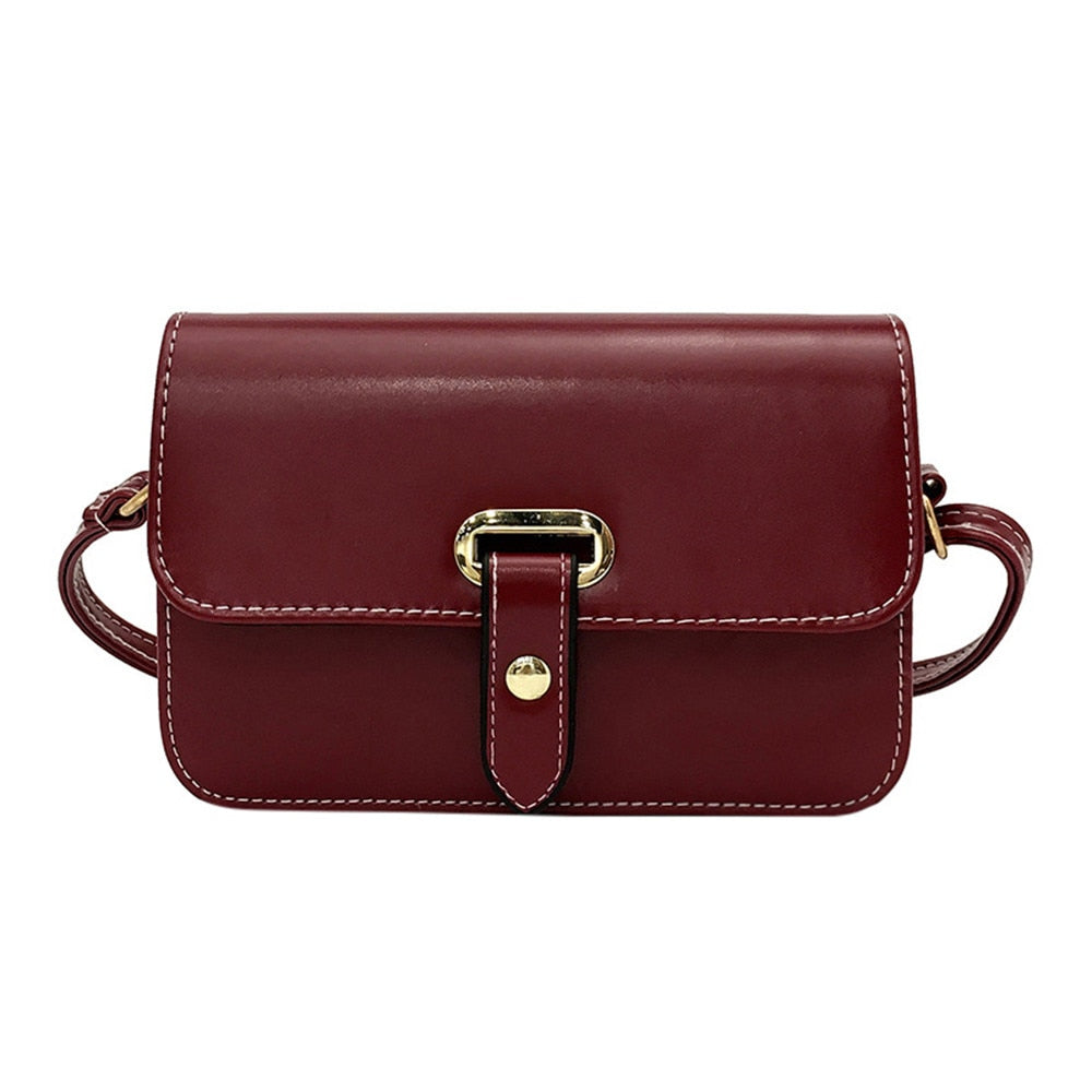 PU Leather Handbag for Women Fashion Girls Small Square Crossbody