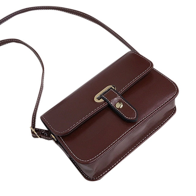 PU Leather Handbag for Women Fashion Girls Small Square Crossbody