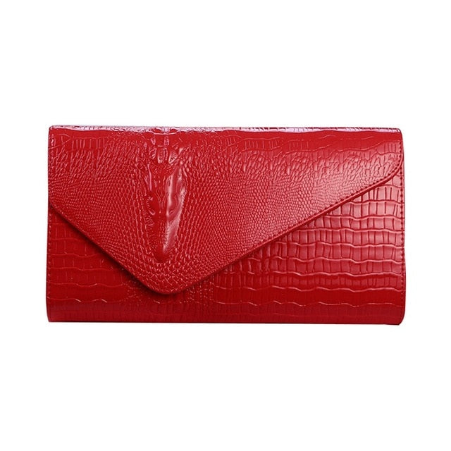 Women Handbag Money Coin Purses Holder Alligator Crocodile Long Clutch