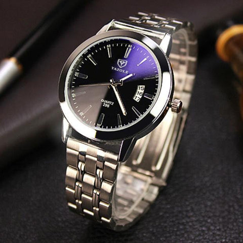 Top Brand Luxury Noctilucent Stainless Steel Wristwatch Mens
