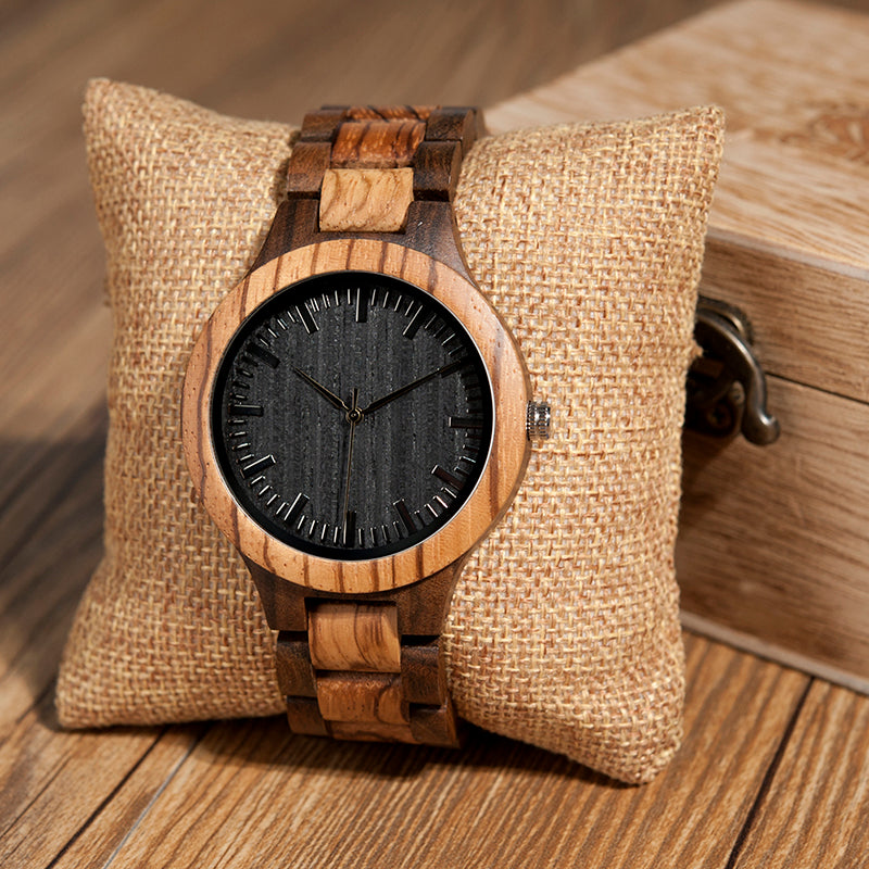 Wood Men Watch Zabra Wooden Timepieces Quartz Watches for Men