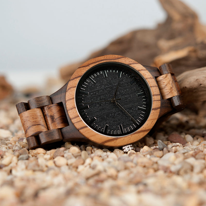 Wood Men Watch Zabra Wooden Timepieces Quartz Watches for Men