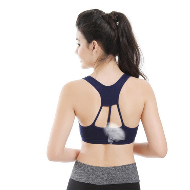 Breathable Sports Bra Hollow Out Side Striped Bras