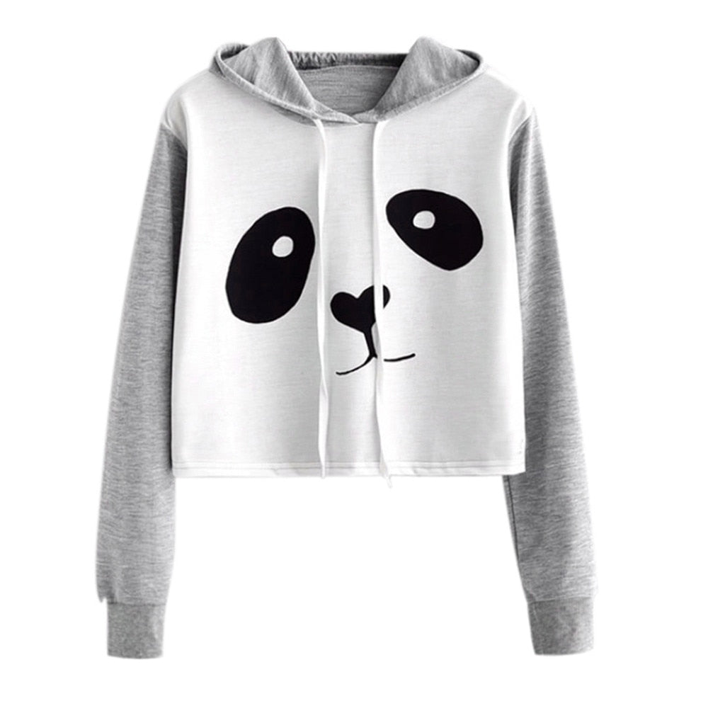 Cartoon Crop Top Women Kawaii Anime Hoodie Sweatshirt