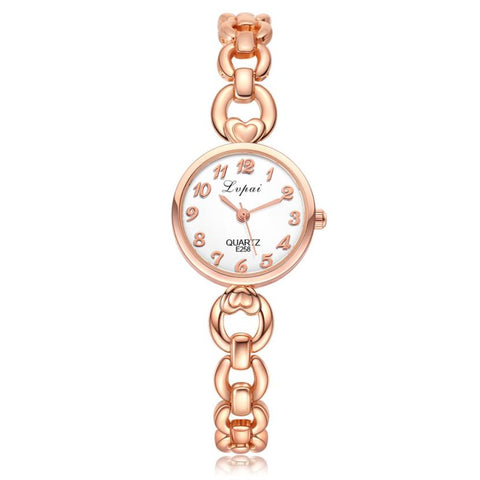 Fashion Ladies Unisex Stainless Steel  Rhinestone Quartz Wrist Watch