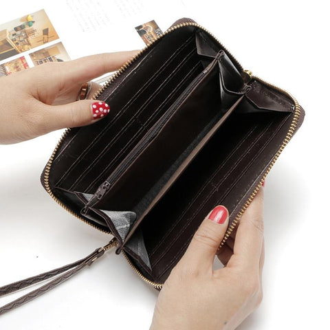Female long wallet Fashion Stone pattern zipper