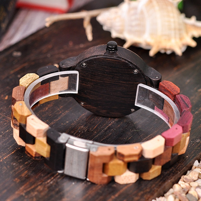 Bamboo Wooden Lover Couple Watches Men Show Date Ladies