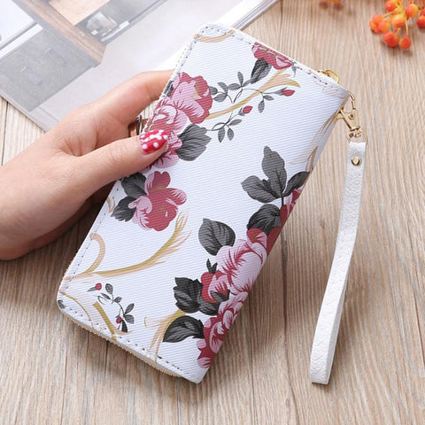 vintage long brand women wallets leather clutch bag ladies
