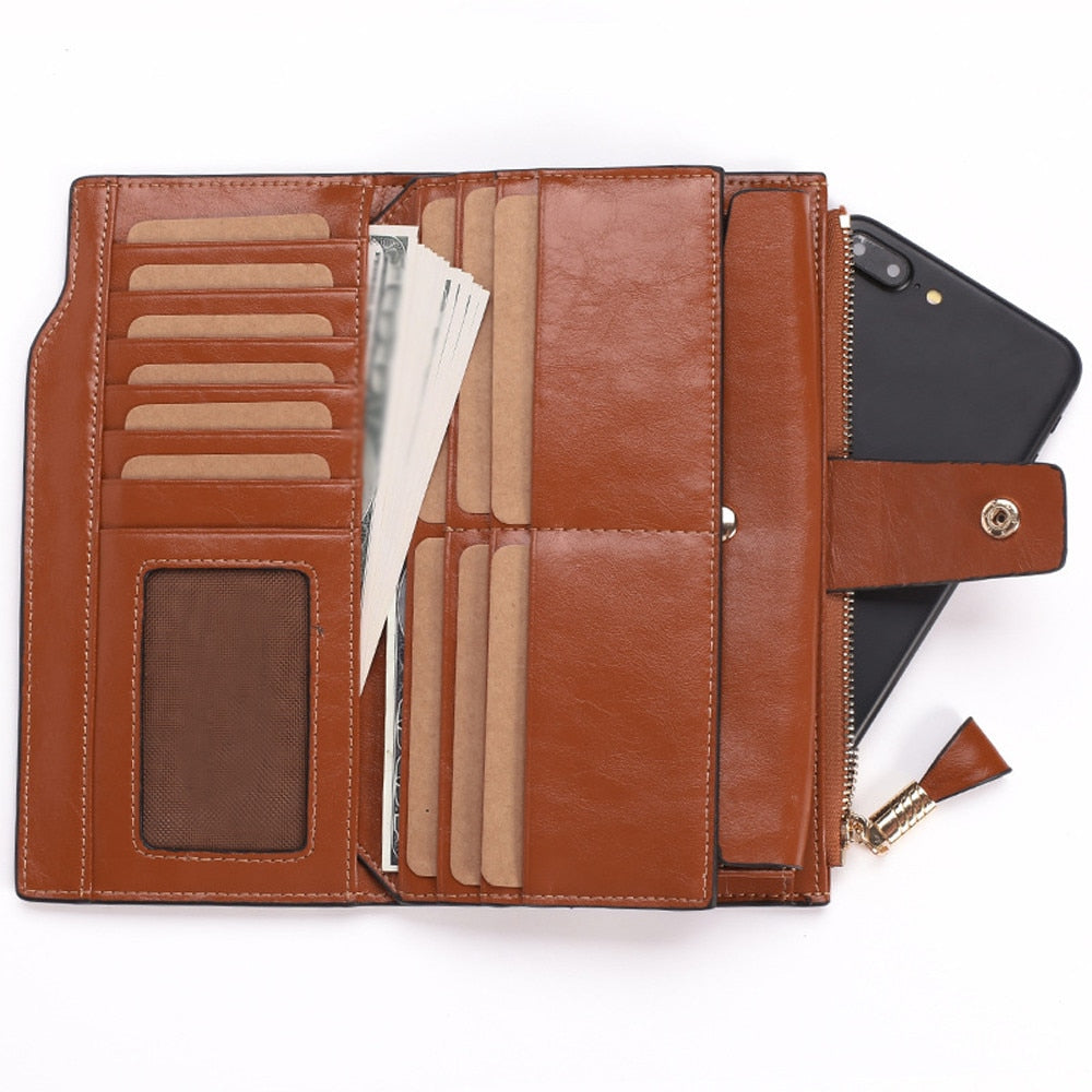 Women Wallet Genuine Leather 100% Cowhide Leather