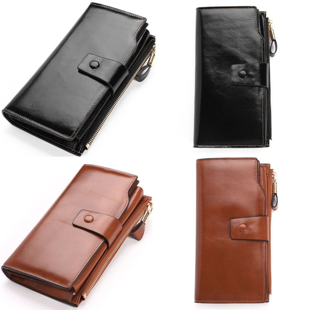 Women Wallet Genuine Leather 100% Cowhide Leather