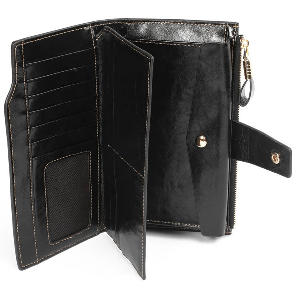 Women Wallet Genuine Leather 100% Cowhide Leather