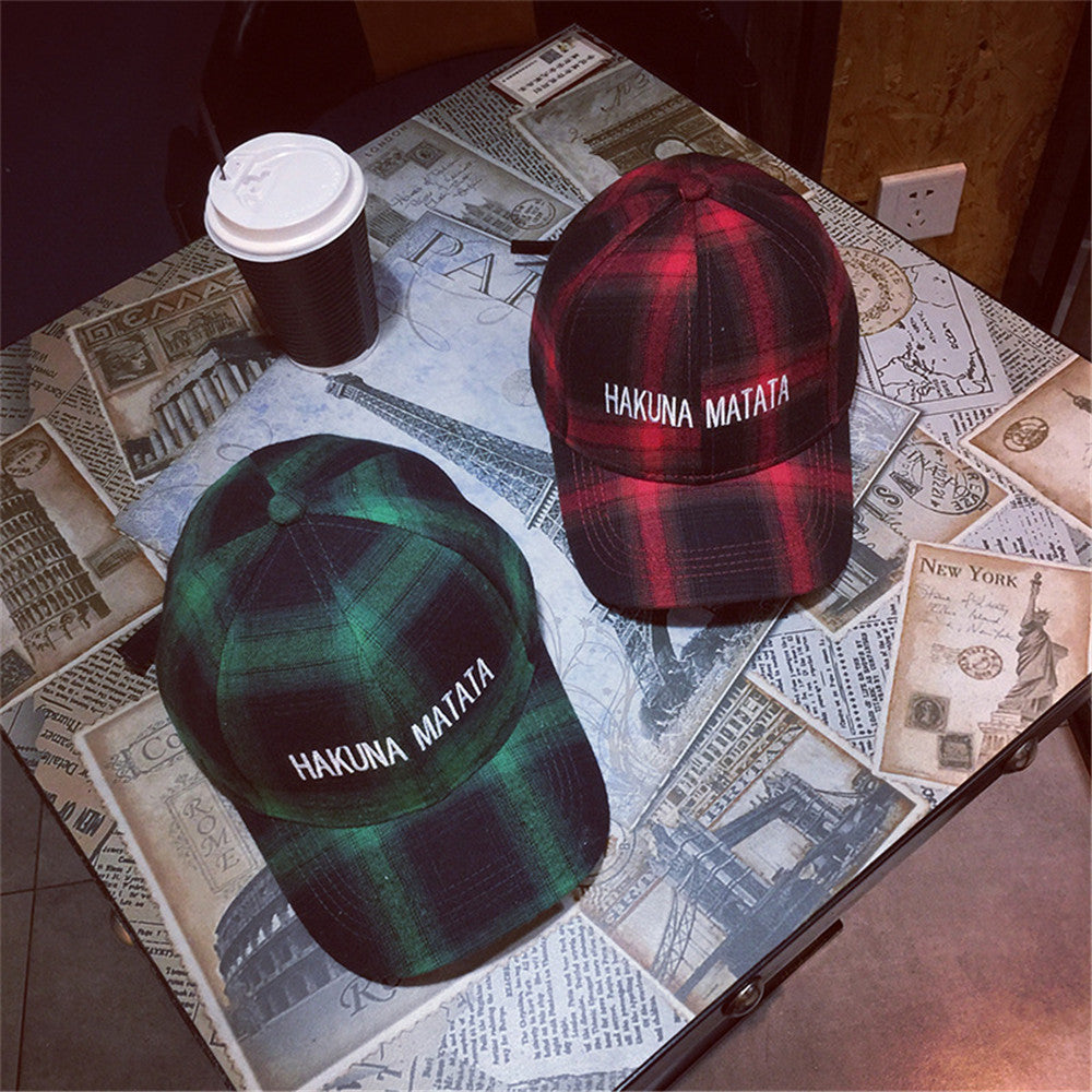 Unisex Spring Autumn Cap Women Men Letter Plaid Casquette Peaked