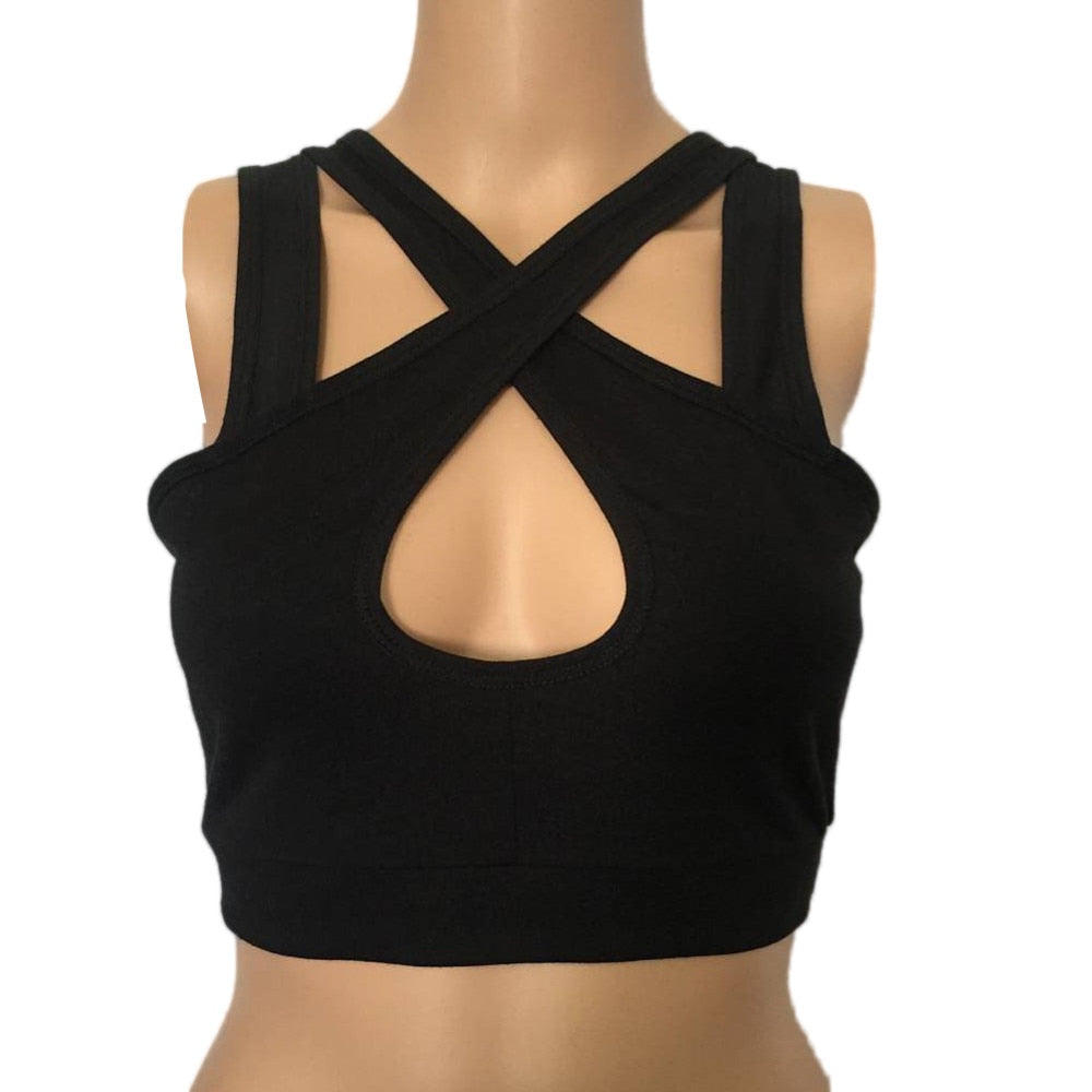 Womens Sexy Bandage Tshirt Sleeveless Crop Tops