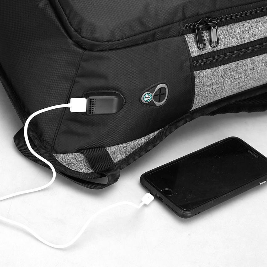 Backpacks new high quality Nylon External Charging Solid Waterproof