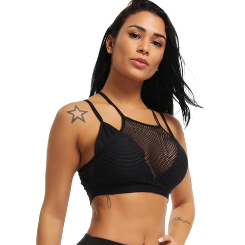 Push Up Women Sport Sports Bra Top For Fitness Yoga Cross Strap
