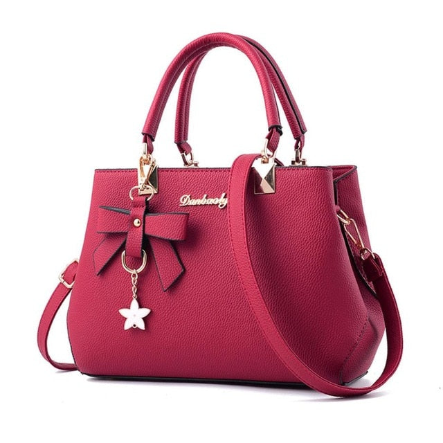 Ladies leather five-pointed star shoulder bag