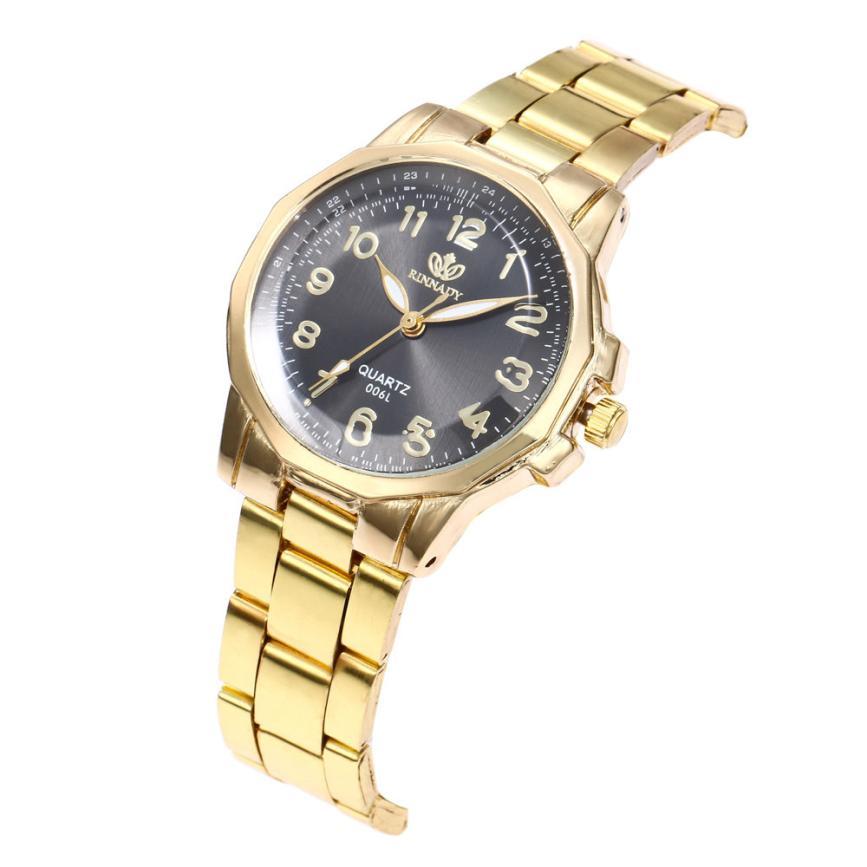 Women Fashion Stainless Steel Band Analog Quartz Round Wrist Watch