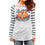 Fashion Happy Halloween Letters Printed T-Shirt Women Striped Patchwork