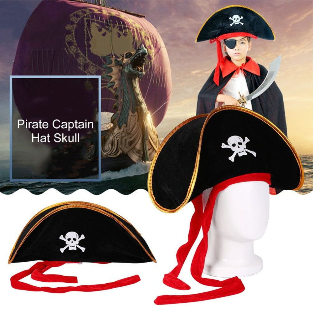 Pirate Captain Hat Skull & Crossbone Design Cap