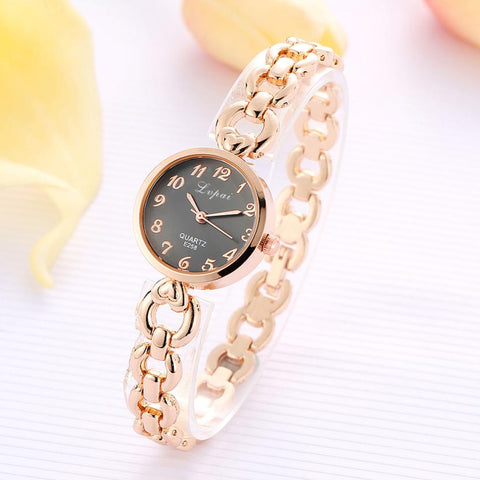 Fashion Ladies Unisex Stainless Steel  Rhinestone Quartz Wrist Watch
