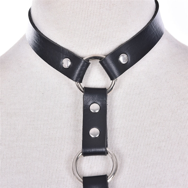 Punk Handcrafted Black Halter Choker