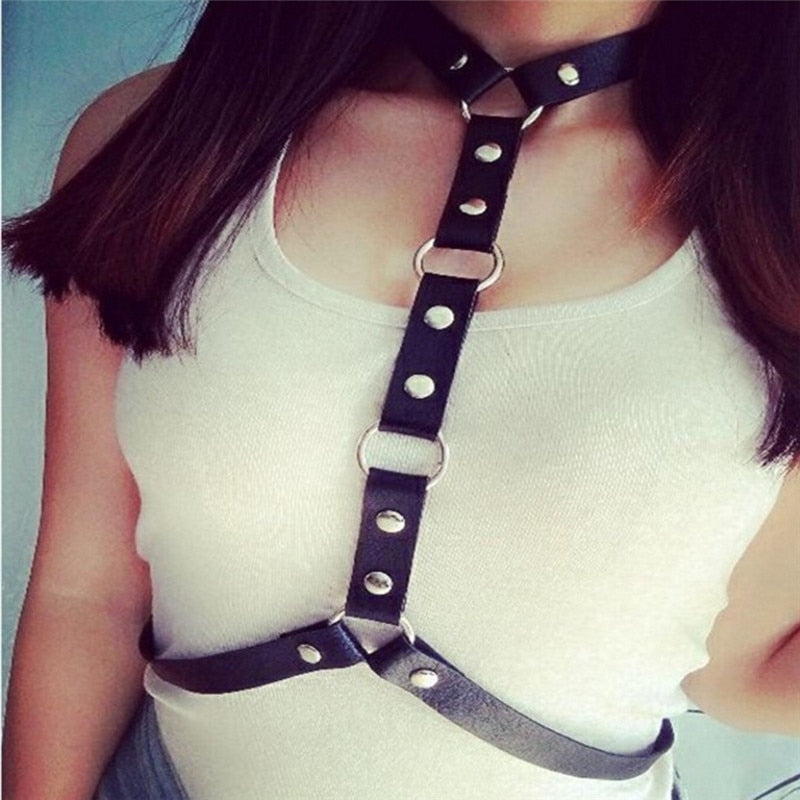 Punk Handcrafted Black Halter Choker