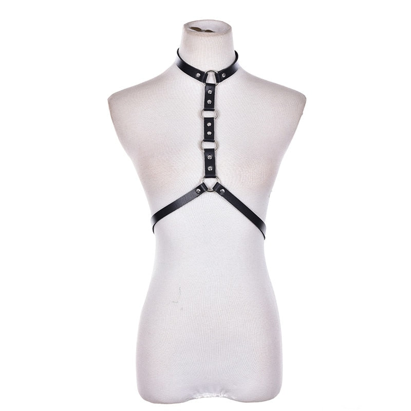 Punk Handcrafted Black Halter Choker